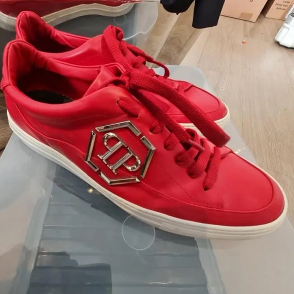 Philipp Plein “The Plein Original” Red Leather Sneakers – 9.5 - Picture 3 of 7